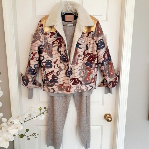 NWT Heartloom caramel animal print loungewear bundle set, XL - Picture 7 of 15